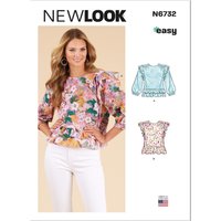 New Look Sewing Pattern 6732 (N) - Misses Tops 6-18 UN6732A 6-18