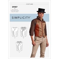 Simplicity Sewing Pattern 9087 (AA) - Men's Steampunk Corset Vests 38-44 9087AA 38-44