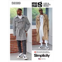 Simplicity Sewing Pattern 9389 (BB) - Mens Trench Coat 44-52 SS9389BB 44-52