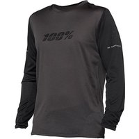 T-shirt de cyclisme 100% RIDECAMP Manches Longues Noire