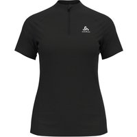 T-shirt de Trail Odlo Crew Neck S/S 1/2 Zip Essential Trail Femme Noir