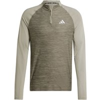 Camiseta de fitness gym+ 3 bandas 1/4zip hombre marrón