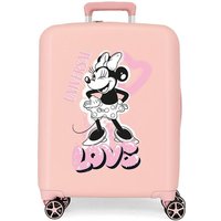 Maleta disney abs 55cm 4w minnie heart nude rosa