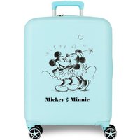 Valise Disney Abs 55Cm 4W Mickey & Minnie Kisses Turquoise Bleu