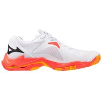 Bottes de Volley-ball Mizuno Wave Lightning Z8 Blanc/Corail/Citron