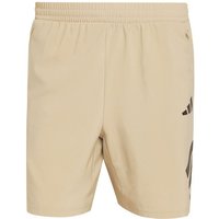 Pantalons de Fitness adidas Gym+ 3 Bandes Short Homme Beige