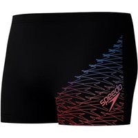 Bañador speedo medley logo aquashort hombre negro/neon coral