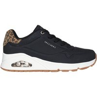 Zapatillas skechers uno-jungle nite black mesh/leopard trim mujer