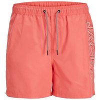 Bañador jack & jones double logo niño coral