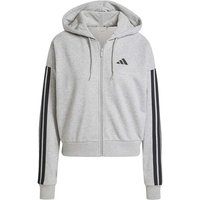 Sudadera adidas 3bandas french terry fz hd mujer gris/negro