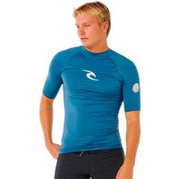 Rip Curl Waves UPF Perf manches courtes en lycra Homme avec nageoire bleue
