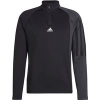 T-shirt fitness adidas Homme , col zippé 1/4, coloris noir