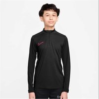 T-shirt d'entraînement de football Enfant Nike Academy Dri-Fit à manches longues et fermeture éclair 1/4, noir