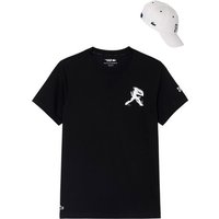 Set T-shirt et Casquette Lacoste Djokovic pour fans, noir et blanc