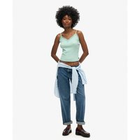Geripptes Tank-Top aus Bio-Baumwolle mit Spitzenbesatz Damen Superdry Vintage Geripptes Tank-Top aus Bio-Baumwolle mit Spitzenbesatz Damen Superdry Vintage