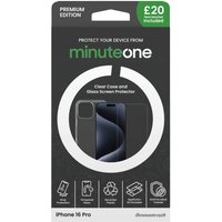 Apple iPhone 16 Pro Minute One Premium Clear Case and Glass Screen Protector Buy Now