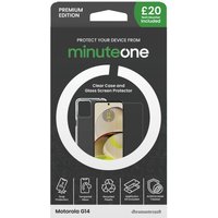 Motorola G14 Minute One Premium Clear Case and Glass Screen Protector Buy Now