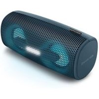 Enceinte nomade Bluetooth® MUSE  M-730 DJ fonction NFC BleuUne enceinte nomadeEmportez partout cette enceinte MUSE et écoutez votre musique en la connectant via le Bluetooth à votre smartphone, tablette ou même à un ordinateur. Peu encombrante, cette enceinte nomade de forme allongée est dotée de la fonction NFC qui permet elle aussi de se connecter sans fil. Pour une liaison filaire, vous pourrez utiliser l'entrée auxiliaire ainsi que le port micro USB qui permettent notamment de relier votre source musicale grâce à un câble. Vous apprécierez pleinement la résistance à l'eau et aux éclaboussures qui permet d'utiliser cette enceinte dans la salle de bains, au bord de la piscine ou sur la plage, par exemple.Un design tendanceCette enceinte bleue séduit avec ses lignes arrondies et son coloris moderne. Elle s'intégrera à merveille dans votre décoration, quel que soit votre style. Robuste, elle est munie de pieds discrets qui lui assurent une excellente stabilité lorsque vous la posez sur une surface plane.
