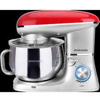 Robot pâtissier ARTHUR MARTIN AMP694Un tête inclinable et ergonomiquePréparez vos pains, gâteaux et autres pâtes sans effort et en un temps record grâce à ce robot pâtissier ARTHUR MARTIN. Son bras rotatif automatisé vous garantit un mélange homogène. Vous pourrez y attacher l'un des accessoires variés fournis, batteur, pétrin ou fouet, en fonction du type de préparation. Ce robot pâtissier possède un bol au volume généreux : 6,5 L. L'idéal pour cuisiner de grandes quantités ! Offrant une puissance de 1300 W, ce robot pâtissiervous offre le choix entre 11 vitesses. Enfin, grâce à sa facilité de nettoyage, vous n'aurez pas peur de le sortir de votre armoire. Un design moderneCe robot pâtissier rouge et argent apporte une touche moderne dans votre cuisine. N'ayez pas peur de l'exhiber ! Posé sur votre plan de travail, il s'intégrera parfaitement à vos autres appareils ménagers. Il s'assemble à l'aide d'une simple mollette. Son bol en métal robuste est gage de longévité.