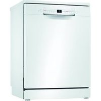 Lave-vaisselle pose libre BOSCH SMS2ITW42E 12 couverts BlancPerformant et polyvalentBOSCH met tout son savoir-faire à votre service avec le lave-vaisselle SMS2ITW42E. Conçu pour entretenir jusqu'à 12 couverts, il est doté de la technologie HomeConnect, un système de connectivité intelligent pensé pour vous simplifier la vie au quotidien. Proposant cinq programmes de lavage différents avec quatre niveaux de température, il est équipé d'un moteur EcoSilence Drive ainsi que de la fonctionnalité Silence à la demande, pour réduire le bruit de fonctionnement pendant 30 minutes, à tout moment. Ce lave-vaisselle de L. 60 x H. 84,5 x P. 60 cm s'utilise avec vos produits de nettoyage habituels.La simplicité au rendez-vousAffichant un design très simple et épuré, ce lave-vaisselle blanc saura s'intégrer à votre cuisine, de la plus tendance à la plus traditionnelle. Facile à ouvrir grâce à sa poignée ergonomique ton sur ton, ce lave-vaisselle se fera discret au cœur de votre pièce de vie.