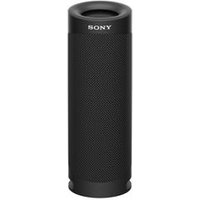 Enceinte bluetooth nomade Sony SRSXB23B NoirPratique et performanteCette enceinte Bluetooth nomade est aussi pratique que performante ! Dotée d'un design compact, elle se glisse aisément dans un porte-gobelet lorsque vous partez en camping et vous permet de profiter d'un son puissant partout où vous allez. Vous pouvez également la suspendre par sa dragonne. Résistante à l'eau, l'enceinte Bluetooth est entièrement lavable. Cette enceinte Bluetooth nomade SONY vous séduira par sa qualité audio, grâce à son haut-parleur X-Balanced Speaker Unit, dont le diaphragme non circulaire optimise les basses et enrichit la gamme des sons. Enfin, son autonomie va jusqu'à 12 heures.Un design futuristeAvec sa forme cylindrique et son format mini, cette enceinte Bluetooth nomade noire confère une empreinte futuriste à vos fêtes en plein air. Ce qui ne l'empêche pas d'être discrète : suspendue à un arbre, elle se confond presque avec le tronc, donnant l'impression d'une musique qui tombe du ciel !