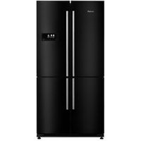 Réfrigérateur multi-portes FALCON FSXS21BL/C 588L NoirUn volume de stockage XXLAvec un volume total net de 588 l, ce réfrigérateur avec congélateur de type américain offre une grande capacité de stockage. Adapté aux besoins d'un foyer de cinq personnes et plus, il dispose d'une zone réfrigération de 398 l. Située en haut de l'appareil, elle comporte trois clayettes en verre ajustables en hauteur et trois bacs. Six balconnets, dont deux à couvercle, deux porte-bouteilles et un plateau à œufs sont répartis sur ses contre-portes. De 190 l, la zone congélation comprend deux clayettes ajustables, quatre bacs, deux étagères et deux bacs à glaçons. Ce réfrigérateur noir est équipé d'un éclairage LED latéral et d'un panneau de contrôle extérieur digital. D'un fonctionnement discret, il affiche un niveau sonore de 44 dB.Un coloris noir facile à accorderRobuste et élégant, ce frigidaire de L 91 x H. 185 x P. 75/80 cm présente un design épuré. Parfait pour donner du caractère à une cuisine, son coloris noir se marie facilement avec tout type d'ambiance. À sa place dans une grande pièce, ce réfrigérateur nécessite suffisamment d'espace pour permettre l'ouverture de ses deux paires de portes.Un appareil multifonction simple à utiliserSimple à utiliser, ce réfrigérateur 4 portes répond à chacun de vos besoins, grâce à ses nombreuses fonctions. Vous profitez ainsi des modes refroidissement boisson rapide, ECO, VACANCES, Super Cool ou encore Super Freeze. Ce dernier, par exemple, vous permet de réfrigérer plus rapidement vos aliments. Conçu pour vous offrir un froid homogène, cet appareil produit un froid ventilé, une technologie qui rend le dégivrage automatique. La température des différentes zones de froid peut être vérifiée à tout moment grâce au panneau de contrôle extérieur. Dotée d'une autonomie de douze heures, ce réfrigérateur FALCONgarantit la bonne conservation de vos denrées alimentaires. Cet appareil consomme en moyenne 418 kWh/an.