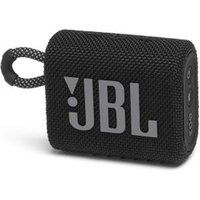 Enceinte Bluetooth®  nomade JBL GO3 NoirQualité sonore et design nomadeL'enceinte nomade Bluetooth JBL GO3 bénéficie d'un design ultra portable et de la qualité sonore signée JBL. D'une puissance de 4,3 W, elle a une autonomie pouvant aller jusqu'à 5 heures selon les utilisations. Étanche à l'eau et à la poussière, elle vous accompagnera dans toutes vos aventures en extérieur, comme dans la salle de bain. Cette enceinte nomade Bluetooth vous permet également de passer vos appels, car elle est équipée d'un micro. La fonction mains libres réduit automatiquement le son de la musique lorsqu'un appel démarre. Cette enceinte est très résistante et ne nécessite pas d'entretien.Enceinte compacte et sobreCette petite enceinte Bluetooth noire a tout pour plaire. Son design sportif est taillé pour l'aventure et le grand air. Elle se fait également discrète en intérieur, grâce à son coloris sobre et à sa taille réduite. Sa petite boucle permet de la suspendre, dans la salle de bain comme dans votre tente de camping.
