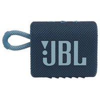Enceinte Bleutooth®  nomade JBL GO3 BleuUltra-portableAvec son design compact et sa lanière de prise en main, cette enceinte Bluetooth affiche ses qualités nomades dès le premier abord. Non seulement son format lui permet de se glisser facilement dans un sac, mais en plus, cette enceinte Bluetooth JBL a été conçue pour être étanche à l'eau et à la poussière. Elle vous suivra donc au parc, à la plage ou à la piscine, autant de lieux où elle pourra parfaitement fonctionner pendant les 5 heures que dure son autonomie. Dotée du son pro JBL original, cette enceinte nomade se connectera sans fil par la technologie Bluetooth, à votre smartphone, à votre ordinateur ou à tout autre appareil compatible Bluetooth.Un look fun !Avec son style actuel super coloré, cette enceinte Bluetooth bleue sera le choix des amateurs de looks tendance assumant leur modernité. Son design ultra-portable est à la fois chic et pratique : elle apporte donc fun et ambiance dès qu'elle se montre. Emportez-la partout pour diffuser votre musique préférée en toutes occasions.