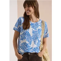 Cecil Femme T-shirt à col rond et imprimé in Blanc, Gr: 3XL