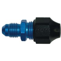 Goodridge Male / Bulkhead Fitting For Hardline Hose - Straight 9/16 UNF Thread For 10mm Hose, Black/blue