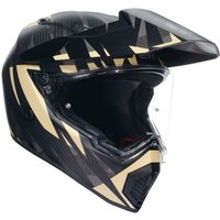 AGV AX-9 Graphic Motorcycle Helmet - () - Steppa Matt Carbon / / Sand, /cream/