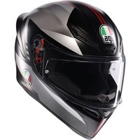 AGV K1-S Graphic Motorcycle Helmet - Large (60cm) - Lap Matt Black / Grey / Red, Black/grey/red