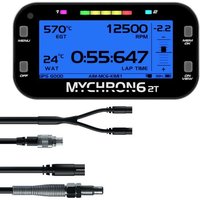AIM MyChron 6 2T Dash Logger / Kart Lap Timer With GPS - With M5 Water Temp Sensor Plus Black/Black Patch Lead