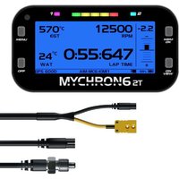 AIM MyChron 6 2T Dash Logger / Kart Lap Timer With GPS - (2 Temperature Inputs - Supplied with 1 x M10 Water Temp Sensor)