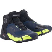 Alpinestars CR-X Motorcycle Riding Shoes - UK 7.5 / Eur 40.5 - Black / Dark Blue / Fluro Yellow, Black/blue/yellow