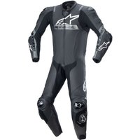 Alpinestars Missile V2 Ward Leather Motorcycle Suit - Eur 58 - Black / Metallic Grey, Black/grey