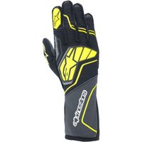 Alpinestars Tech 1-ZX V4 Race Gloves - Size: M, Colour: Tar Grey / Black / Fluro Yellow