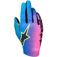 Alpinestars Sim Gloves - Graphic 2 - Pink / Cyan / Black, XXL, Blue/pink