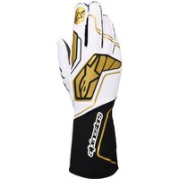 Alpinestars Tech 1-KX V4 Kart Gloves - White / Black / Gold, XXS