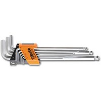 Beta Set of 9 Ball Head Offset Hexagon Key Wrenches, Extra-Long Model - 96LBP/SC9