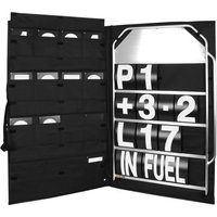 B-G Racing Large Pit Board Kit - White Numbers, Silver/white