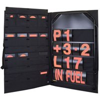 B-G Racing Large Pit Board Kit - Black Frame / Hi Vis Orange Numbers, Black/orange