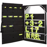 B-G Racing Large Pit Board Kit - Yellow Numbers, Silver/yellow