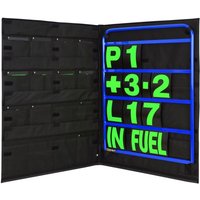 B-G Racing Standard Pit Board Kit - Blue Frame / Hi Vis Green Numbers, Blue/green