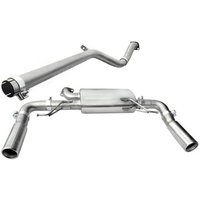 "Cobra Sport Non-Resonated 2.5" Cat Back Exhaust System" - 2x 4.5 Inch Round Rolled-In Slashcut Polished Tailpipes