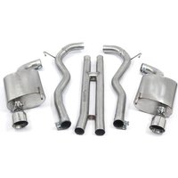 "Cobra Sport Non-Resonated 2.5" Cat Back Exhaust System" - 2x 4 Inch Round Rolled-In Slashcut Polished Tailpipes