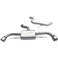 "Cobra Sport Non-Resonated 3" Cat Back Exhaust System" - 2x 4 Inch Round Rolled-In Slashcut Polished Tailpipes