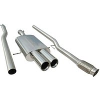 "Cobra Sport Non-Resonated 2.5" Cat Back Exhaust System" - 2x 3.5 Inch Round Rolled-In Slashcut Polished Tailpipes