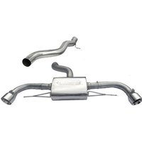 "Cobra Sport Non-Resonated 3" Cat Back Exhaust System" - 2x 4 Inch Round Slashcut Carbon Fibre Tailpipes