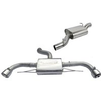 "Cobra Sport Resonated 3" Cat Back Exhaust System" - 2x 4 Inch Round Slashcut Carbon Fibre Tailpipes